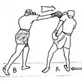 Attaque en coup de poing direct (boxe) long du bras arrière
