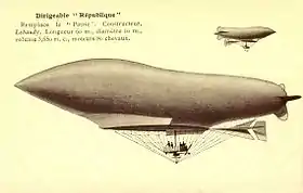 dessin représentant un dirigeable militaire