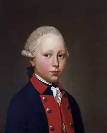Portrait d'un jeune soldat en uniforme de la vin du XVIIIe siècle