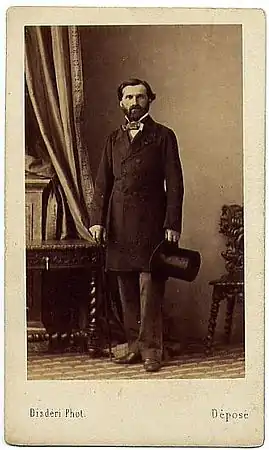 Verdi photographié par Disderi à l'époque de l'Exposition universelle de 1855 à Paris