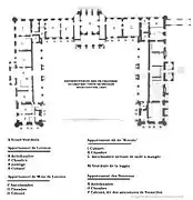 Distribution du rez-de-chaussée de Meudon après la mort de Louvois, 1695.