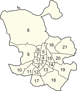 Les 21 arrondissements de Madrid