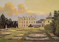 Ditchley House, vue latérale, 1880