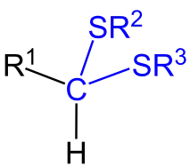 Formule générale d'un dithioacétal.