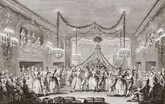 Gravure - Carnaval à la cour de Versailles en 1763