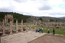 La place, vue depuis le temple Septimien.