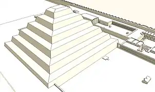 Vue en perspective de la pyramide de Djéser