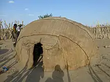 Dodom (Région Afar, Danakil, Éthiopie) : une daboyta, tente traditionnelle Afar.