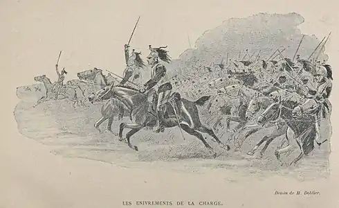 Les Enivrements de la charge, illustration pour L'âme du cheval d'Adolphe Guénon (1901).