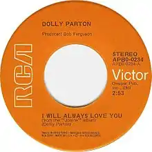 Description de l'image Dolly parton i will always love you rca victor us vinyl a-side.jpg.