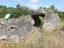 Photographie présentant le dolmen d'Amenon, un des nombreux mégalithes en vallée du Loir.