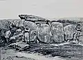 Le dolmen de Tréguelc'hier (dessin de A. Karl publié en 1893-1894).