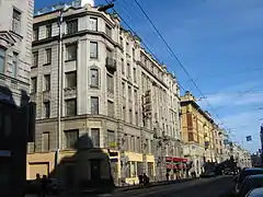 « Maison Antonovoi », avenue de Petrograd, 74. 1912—1913, néoclassicisme, architecte Wilhelm Schaub