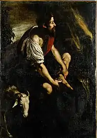 Domenico Fetti 1615.Moïse devant le buisson ardent. Huile sur toile, 115 × 165 cm. Museum of Modern and Contemporary Art of Trento and Rovereto