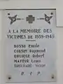 Église, plaque 1939-1945.