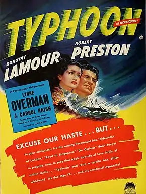 Description de l'image Dorothy Lamour and Robert Preston in 'Typhoon', 1940 (1).jpg.