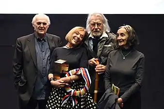 Avec Radko Polič (en), Milena Zupančič (en) et Miha Baloh (en) en 2016