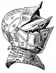 Double visière (apparue pour la première fois au XVIe siècle pour les casques de combat rapproché).
