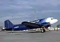 DC-3 F-GEOMV à Paris-CDG le 2 décembre 1985.