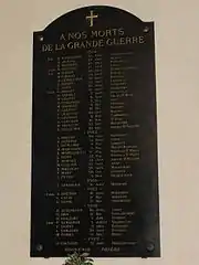 Plaque commémorative, église de Doulaincourt.