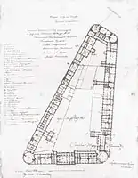 Plan du rez-de-chaussée du château. 1842.