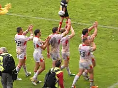 Les dragons remercient le public de Montpellier