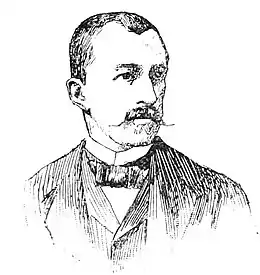 Portrait au dessin noir et blanc d'un homme vu de trois-quarts face.