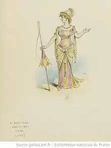 Costume d'Hélène pour la reprise de La Belle Hélène de Jacques Offenbach (1876)
