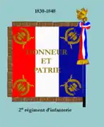 Drapeau modèle de 1830 à 1848 (revers).