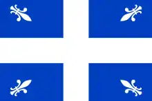 Photo d'un drapeau québécois.