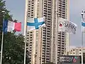 Le drapeau de Marseille au parc Chanot.