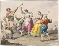 Anonyme, Danseurs de tarentelle (1828).