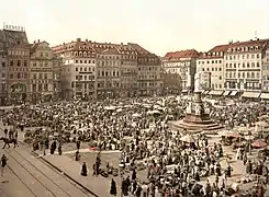 Le vieux marché, vers 1881.