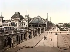 La gare centrale, vers 1900.