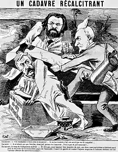 Caricature dreyfusarde de Drumont et Rochefort, par Kab (14 novembre 1897).