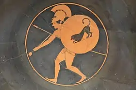Gobelet d'Oltos ; la mort de Patrocle, attique à figures rouges, de Vulci (Italie), vers 510 av. J.-C., Altes Museum Berlin