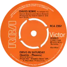 Description de l'image Drive-In Saturday by David Bowie UK vinyl single.png.