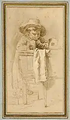 Enfant se penchant sur une bassine, vers 1800 Cabinet des Estampes et des Dessins de Strasbourg