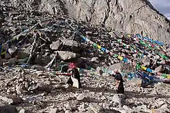 Pèlerins sur le point d’atteindre Drolma La.