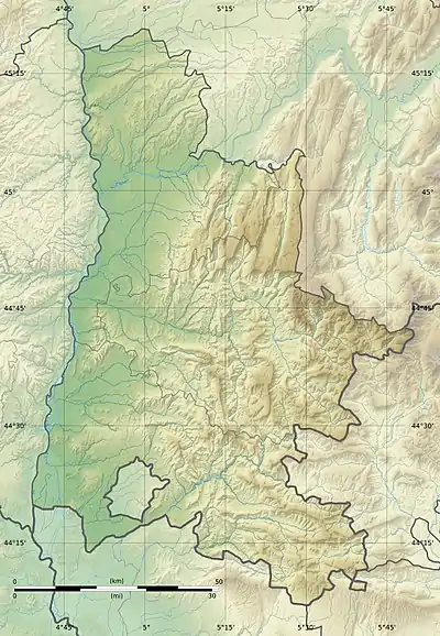 Voir sur la carte topographique de la Drôme