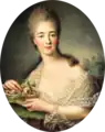 Madame du Barry en Flore, ou tenant une corbeille de rose (première version, collection particulière, 1770).