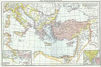 carte de l'Empire byzantin vers l'année 900