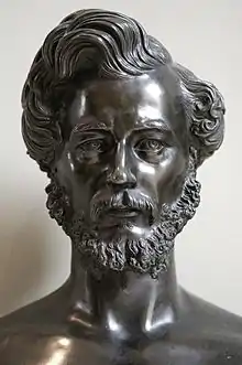 Détail du Buste de Maxime Du Camp (1850), bronze, Paris, musée du Louvre.
