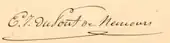 signature d'Éleuthère Irénée du Pont de Nemours