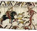 Tapisserie de Bayeux - Le Duc Harold part en Normandie précédé de ses lévriers