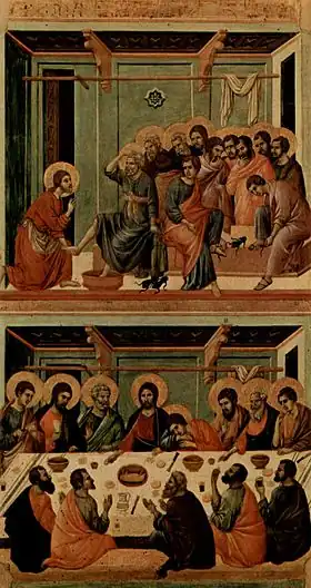 Lavement des pieds et Cène, Maesta de Duccio.