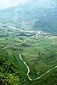 La route nationale 4C, vue du col de Bắc Sum dans la province de Ha Giang.