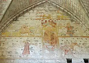 Vestiges de peintures murales dans la chapelle