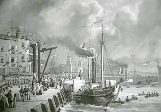 Embarquement à Douvres (1846), lithographie.