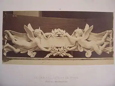 Arc doubleau de la scène, Paris, palais Garnier, photographié par Louis-Émile Durandelle.